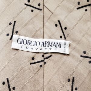 Giorgio ARMANI CRAVATTE beige pattern neck tie Made in Italy